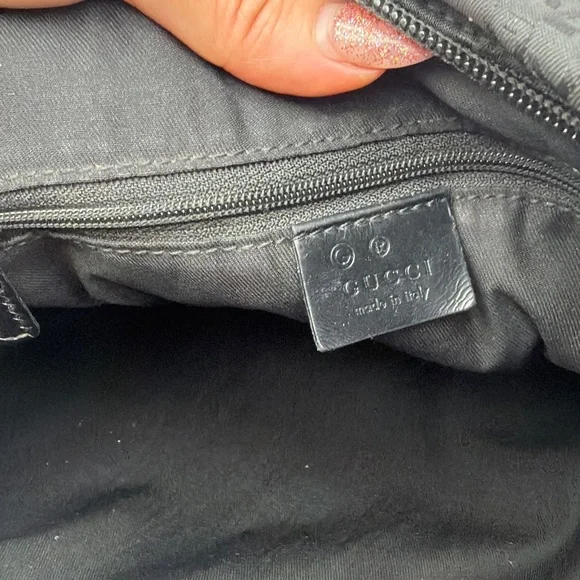 Authentic Gucci Vintage Black GG Monogram Nylon Tote Bag - Picture 14 of 15